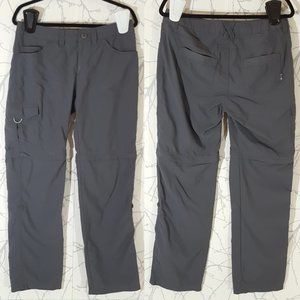 Mountain Hardwear Gray Mid Rise Zipper Convertible Hiking Pants